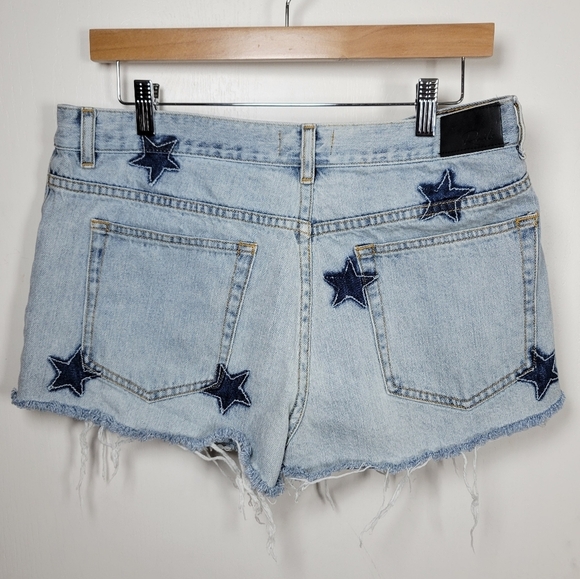 Rails Logan Star Denim Shorts Size 30 Medium Wash Button Fly 100% Cotton - Picture 9 of 12